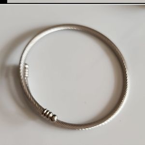 SILVER Charm Bracelet Starter stainless steel  Bracelet FLEX FIT STREACH
